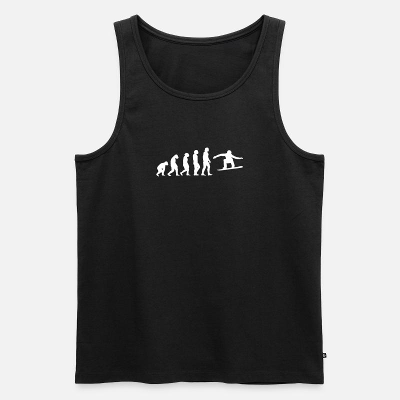 Snowboard Evolution Geschenk - Männer Premium Bio Tank Top - Schwarz