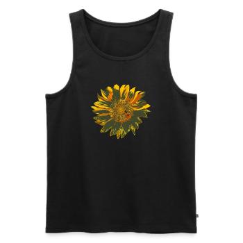 sonnenblume - Männer Premium Bio Tank Top - Schwarz - Vorne - AI Model Male 178 light (178cm)