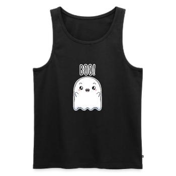 Halloween Ghost - Men's Premium Organic Tank Top - black - Front - AI Model Male 178 light (178cm)