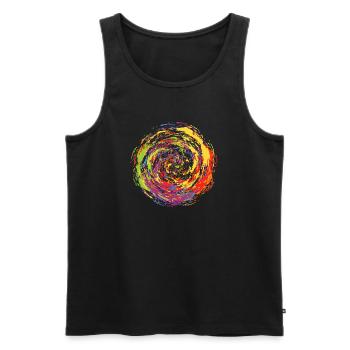 Farbexplosion - Männer Premium Bio Tank Top - Schwarz - Vorne - Michal (187cm)