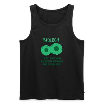 Biologie biologiste science cadeau d'écologie - Débardeur bio Premium Homme - noir - Devant - Michal (187cm)