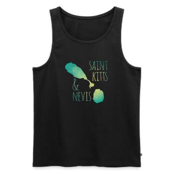 Saint Kitts and Nevis - Men's Premium Organic Tank Top - black - Front - AI Model Male 178 light (178cm)