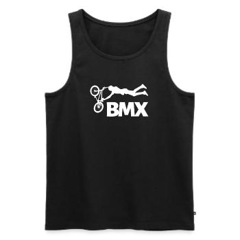 BMX Stunt Shirt for Freestyle Fans - Men's Premium Organic Tank Top - black - Front - AI Model Male 178 light (178cm)