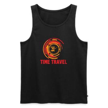 Zeitreise Zeitmaschine Zukunft Futurisische Stadt - Männer Premium Bio Tank Top - Schwarz - Vorne - AI Model Male 178 light (178cm)