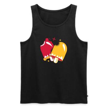 zwei leuchtend leckere Eissorten am Stil - Männer Premium Bio Tank Top - Schwarz - Vorne - AI Model Male 178 light (178cm)