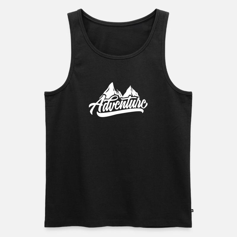 Mountain Adventure Script: Summit Motif - Men's Premium Organic Tank Top - black
