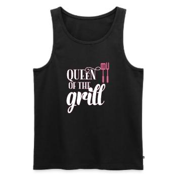 Grilling queen - Men's Premium Organic Tank Top - black - Front - AI Model Male 178 light (178cm)