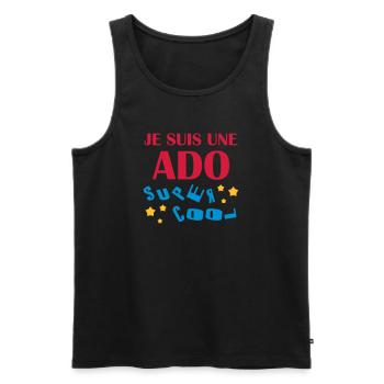 Ado - Adolescent - Adolescente - Famille - Jeune - Men's Premium Organic Tank Top - black - Front - AI Model Male 178 light (178cm)