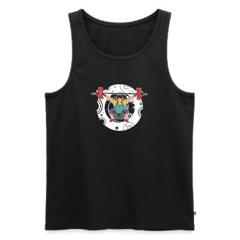 Gewichtheben - Reißen - Stoßen - Gewichtheber - Männer Premium Bio Tank Top - Schwarz - Vorne - AI Model Male 178 light (178cm)