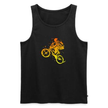 NEW | BMX bike bike BMX apparel bike - Men's Premium Organic Tank Top - black - Front - AI Model Male 178 light (178cm)