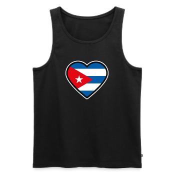 kuba flagge herz - Männer Premium Bio Tank Top - Schwarz - Vorne - Michal (187cm)