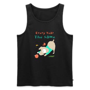Every Year The Same Funny Christmas Dog - Men's Premium Organic Tank Top - black - Front - AI Model Male 178 light (178cm)