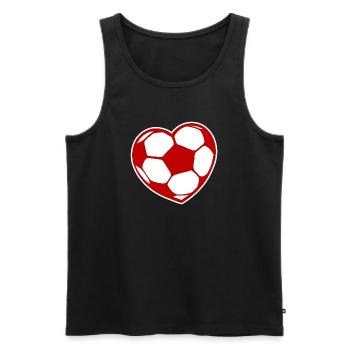 Ich Liebe Fussball Fussballfan Fussballer Herz - Männer Premium Bio Tank Top - Schwarz - Vorne - Michal (187cm)