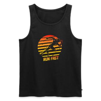 Sprint - Sport - Laufen - Leichtathletik - Rennen - Männer Premium Bio Tank Top - Schwarz - Vorne - Michal (187cm)