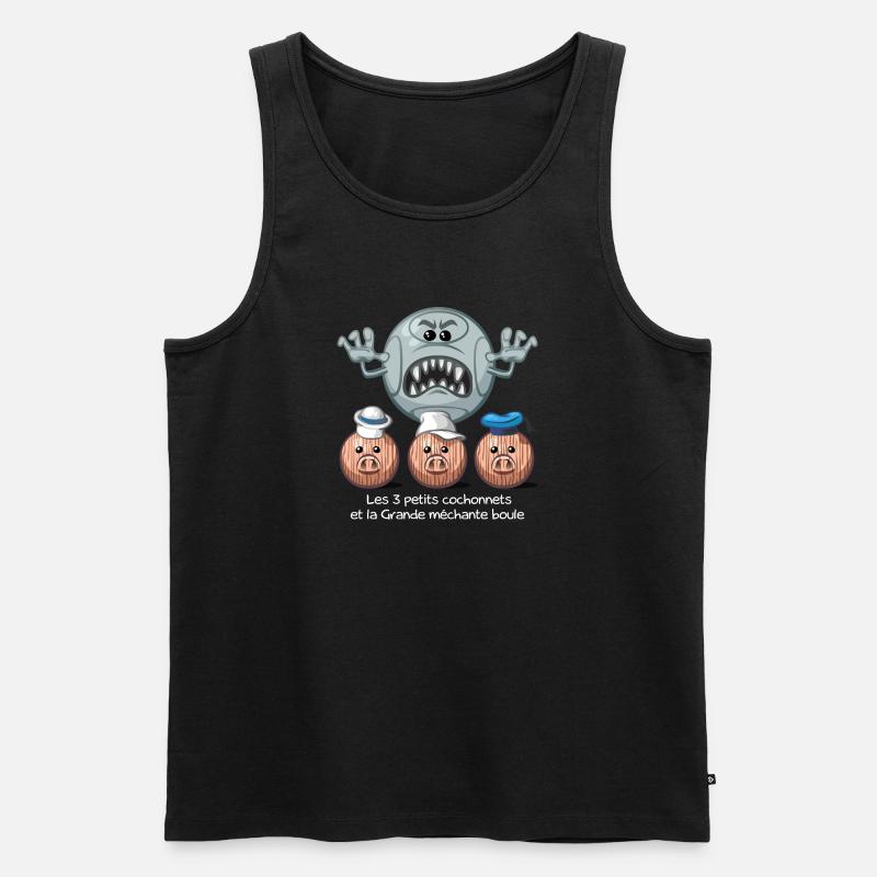 Les 3 petits cochonnets - Männer Premium Bio Tank Top - Schwarz