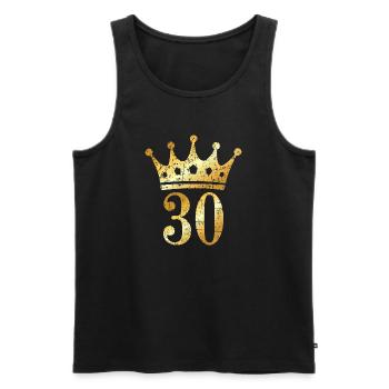 30. Geburtstag Krone (Vintage Goldgelb) - Männer Premium Bio Tank Top - Schwarz - Vorne - Michal (187cm)