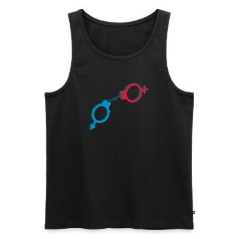 Handschellen männlich und weibliches Symbol - Männer Premium Bio Tank Top - Schwarz - Vorne - Michal (187cm)
