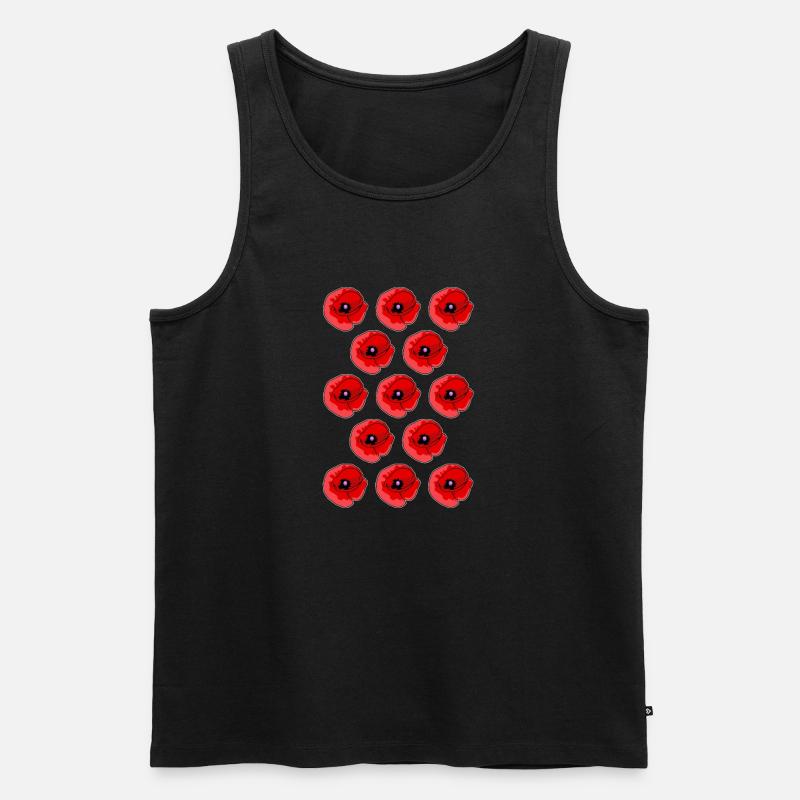 Abstrakte Mohnblumen Muster - Männer Premium Bio Tank Top - Schwarz