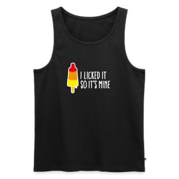 I licked it so it's mine licking popsicle ice - Men's Premium Organic Tank Top - black - Front - Michal (187cm)