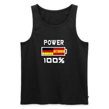 Deutschland und Spanien Power 100% - Männer Premium Bio Tank Top - Schwarz - Vorne - Michal (187cm)