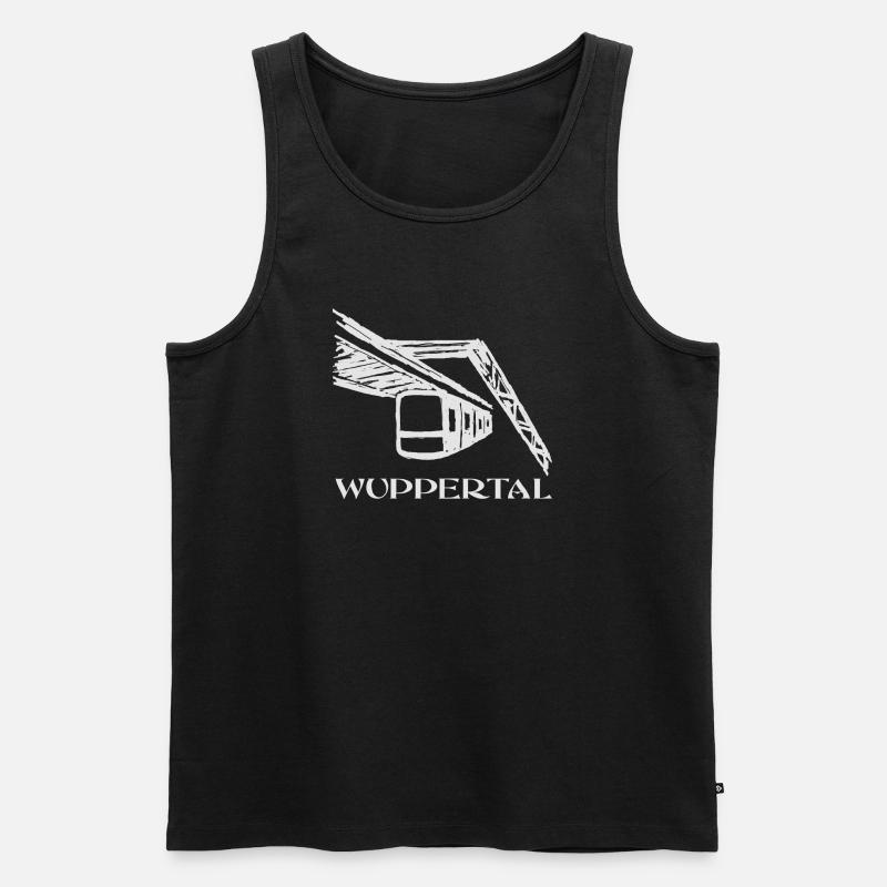 Schwebebahn - Männer Premium Bio Tank Top - Schwarz