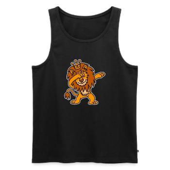 Dabbing Löwe Niederländisch Königstag Krone König - Männer Premium Bio Tank Top - Schwarz - Vorne - AI Model Male 178 light (178cm)