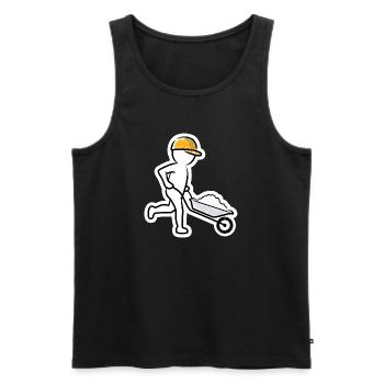 Bauarbeiter mit Schubkarre - Männer Premium Bio Tank Top - Schwarz - Vorne - Michal (187cm)
