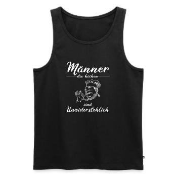 Cuisinier - Les hommes qui cuisinent sont irrésistibles - Débardeur bio Premium Homme - noir - Devant - AI Model Male 178 light (178cm)