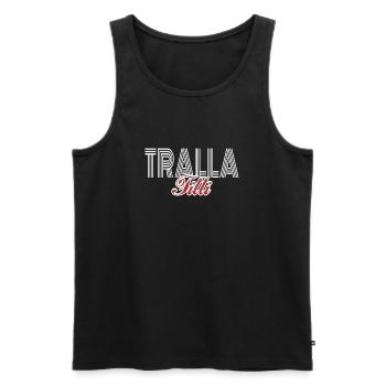 Trallafitti Typisch Ruhrpott Pott Tralla Fitti - Männer Premium Bio Tank Top - Schwarz - Vorne - Michal (187cm)