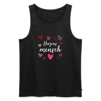 Herzensmensch Liebe Herzen Valentinstag Geschenk - Männer Premium Bio Tank Top - Schwarz - Vorne - Michal (187cm)
