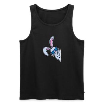 Lapin de Pâques cool Lapin de Pâques Joyeuses Pâques - Débardeur bio Premium Homme - noir - Devant - Michal (187cm)