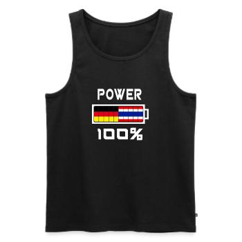 L'Allemagne et la Thaïlande Power 100% - Débardeur bio Premium Homme - noir - Devant - AI Model Male 178 light (178cm)