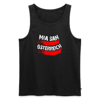 Mia san wir sind Österreich - Männer Premium Bio Tank Top - Schwarz - Vorne - Michal (187cm)