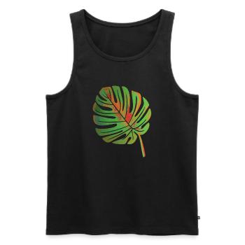 Monstera Blatt - Männer Premium Bio Tank Top - Schwarz - Vorne - AI Model Male 178 light (178cm)