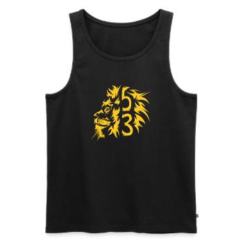 fußball soccer dresden löwe lion animals Tiere 53 - Männer Premium Bio Tank Top - Schwarz - Vorne - Michal (187cm)