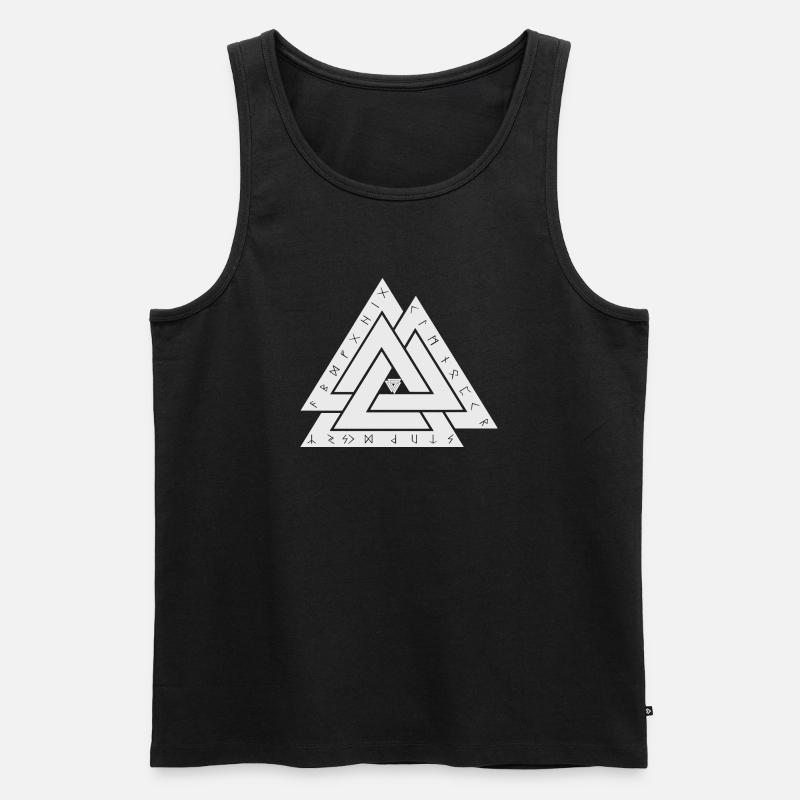 Valknut Wikinger Symbol - Männer Premium Bio Tank Top - Schwarz