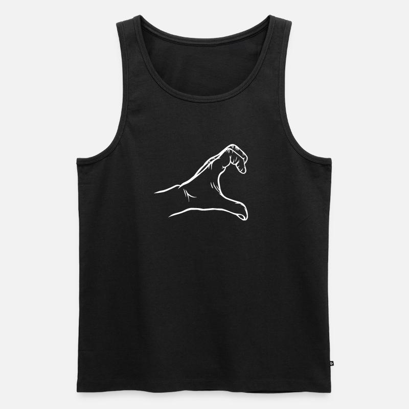 Love Hands Partner Design - Männer Premium Bio Tank Top - Schwarz