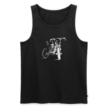 Supermoto motorcycle illustration biker custom logo - Men's Premium Organic Tank Top - black - Front - Michal (187cm)