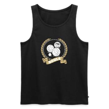 Boule boules Jeu Pétanque Boules Sport Tournoi - Débardeur bio Premium Homme - noir - Devant - AI Model Male 178 light (178cm)