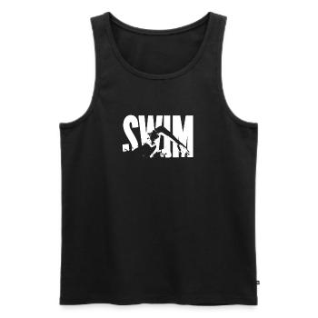 Schwimmer - Swim - Männer Premium Bio Tank Top - Schwarz - Vorne - AI Model Male 178 light (178cm)