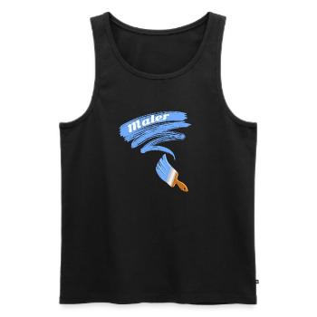 Maler Motiv Pinsel - Männer Premium Bio Tank Top - Schwarz - Vorne - Michal (187cm)
