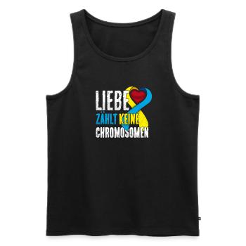 Down Syndrome Tag Liebe zählt keine Chromosomen - Männer Premium Bio Tank Top - Schwarz - Vorne - Michal (187cm)