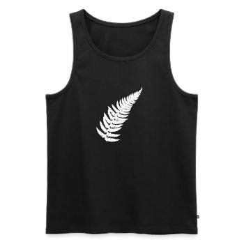Contrasting Fern Feather - Men's Premium Organic Tank Top - black - Front - AI Model Male 178 light (178cm)
