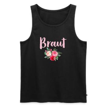Braut Rosen romantisch Junggesellinnenabschied - Männer Premium Bio Tank Top - Schwarz - Vorne - Michal (187cm)
