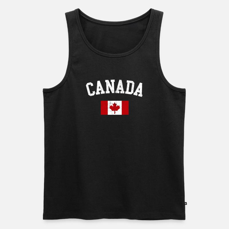 Kanada-Bogen mit Ahornflagge - Männer Premium Bio Tank Top - Schwarz