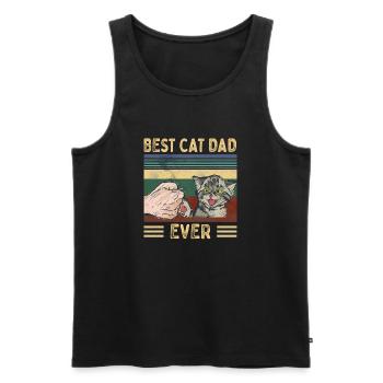 Best Cat Dad Ever Best Cat Dad Father Kitten - Men's Premium Organic Tank Top - black - Front - Michal (187cm)