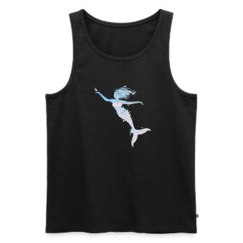 playful mermaid in cool pastel colors - Men's Premium Organic Tank Top - black - Front - AI Model Male 178 light (178cm)