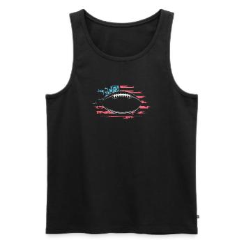 American Football Flag Symbol Illustration Logo - Men's Premium Organic Tank Top - black - Front - Michal (187cm)