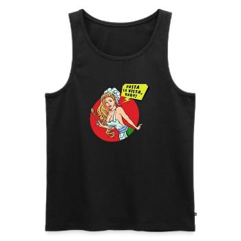 Spaghetti Sexy Woman Pasta Asciutta Italie - Débardeur bio Premium Homme - noir - Devant - Michal (187cm)