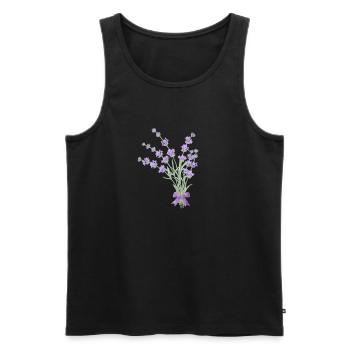 Bouquet de lavande - Débardeur bio Premium Homme - noir - Devant - AI Model Male 178 light (178cm)